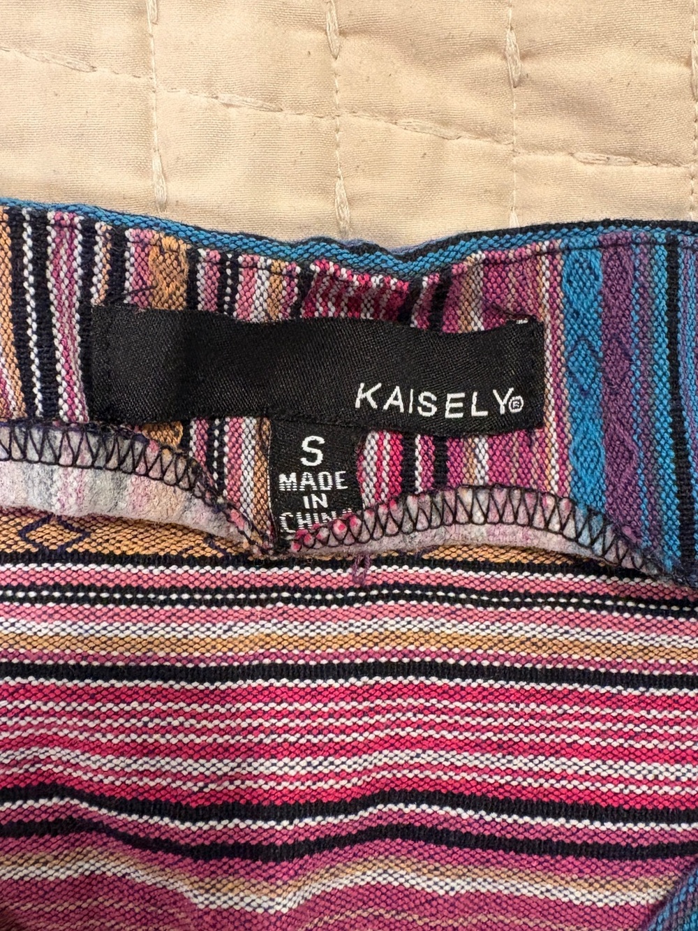 Kaisely Pink & Blue Striped Knit Mini Skirt Size Small - Picture 2 of 10